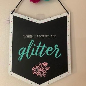 Cute Chalkboard Banner with Pom Poms!